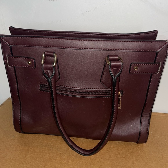 ALDO Oxblood Structured Tote With Faux Snake Detail - Picture 4 of 9